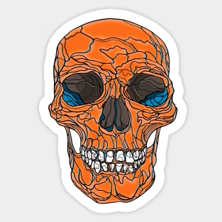 Orange skull Sticker